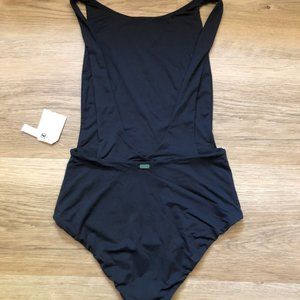 Roxy (M) Charcoal Backless 1-Piece Swimsuit